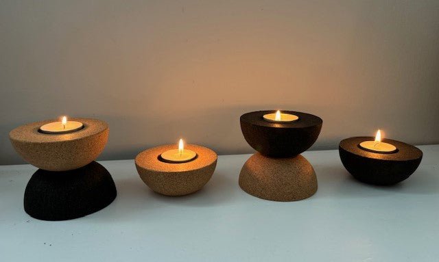 Aurora - Half Round Set of 2 Candle Holders - Provence Platters